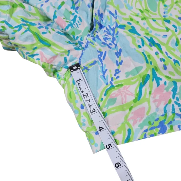 Lilly Pulitzer Callahan Chino Shorts Womens 2 Blue Green Cotton Resort Cruise - Picture 9 of 9